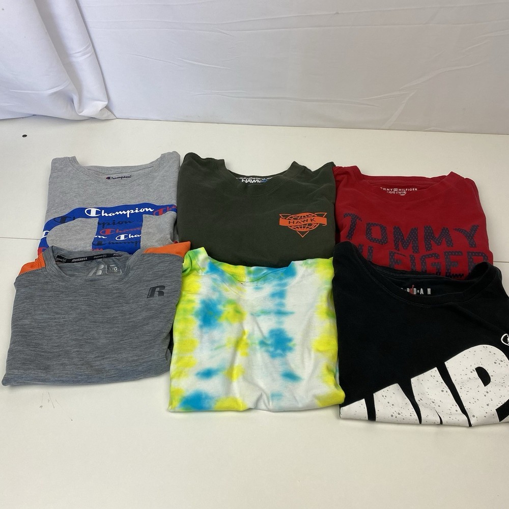 Lot Of 6 Youth Boys Modern Mix L Large T Shirt Bundle Pack