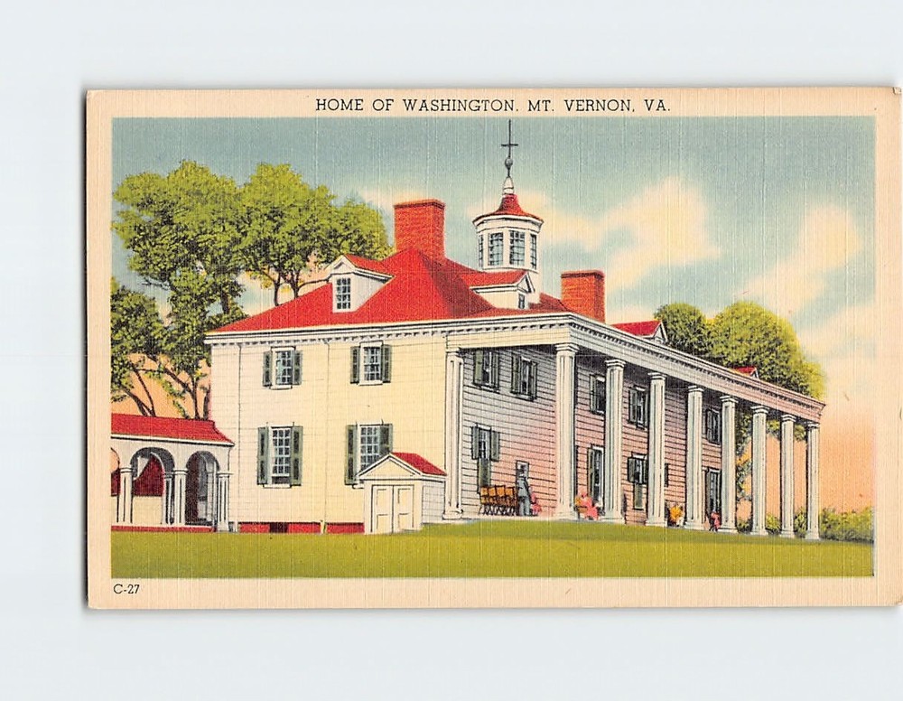 Postcard Home of Washington Mount Vernon Virginia USA
