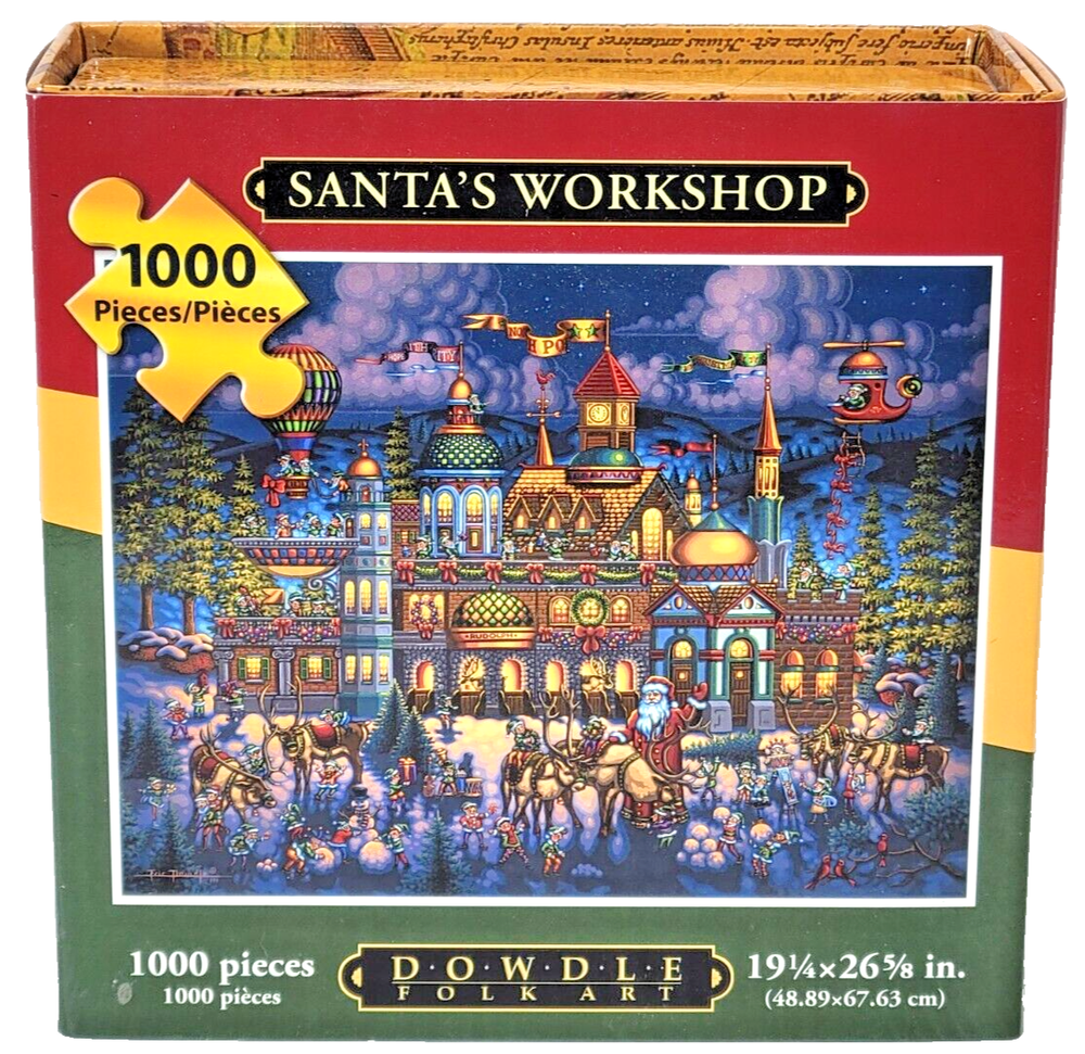 Santa's Workshop Christmas Puzzle, 1000 pcs, by Dowdle Folk Art 19.25