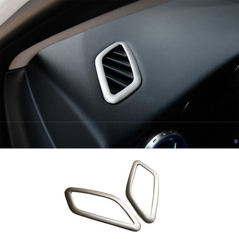 Dashboard Side Vent Overlay Cover 2PCS Fit For Benz GLA CLA 2013~2019 ABS Silver