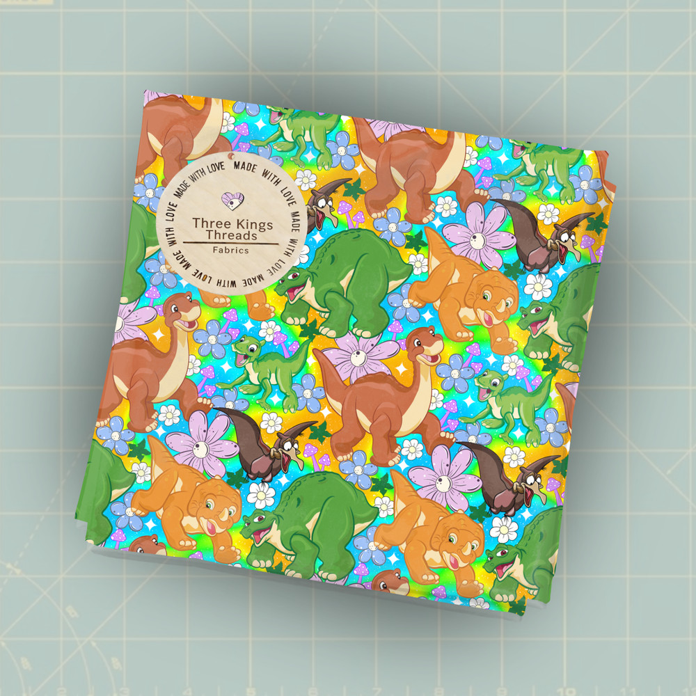 Land Before Time Dinosaur Characters DBP 1 Yard Fabric Seamless Design 59x36