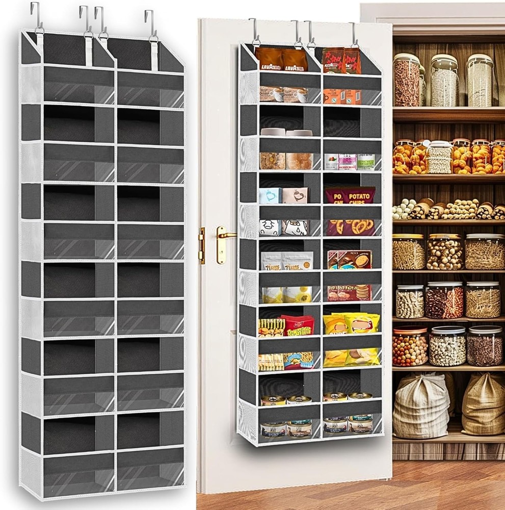 6-Tier Extra Large Over-the-Door Organizer in Gray