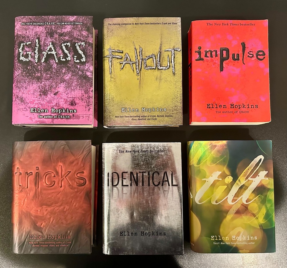 Ellen Hopkins Book Lot of 6 (Glass, Fallout, Impulse, Tricks, Identical, Tilt)