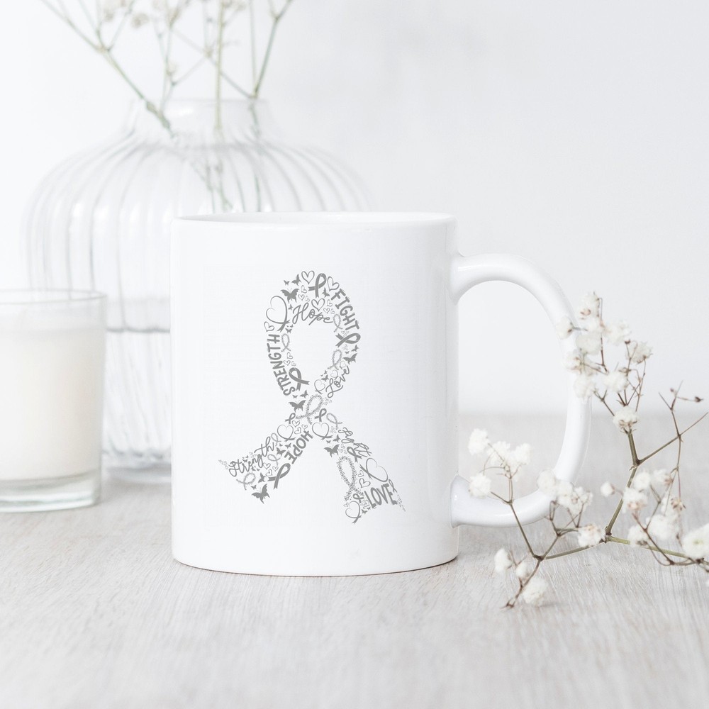 Brain Cancer Fight Strength Hope Mug Brain Cancer Mug Brain Cancer Survivor Gift