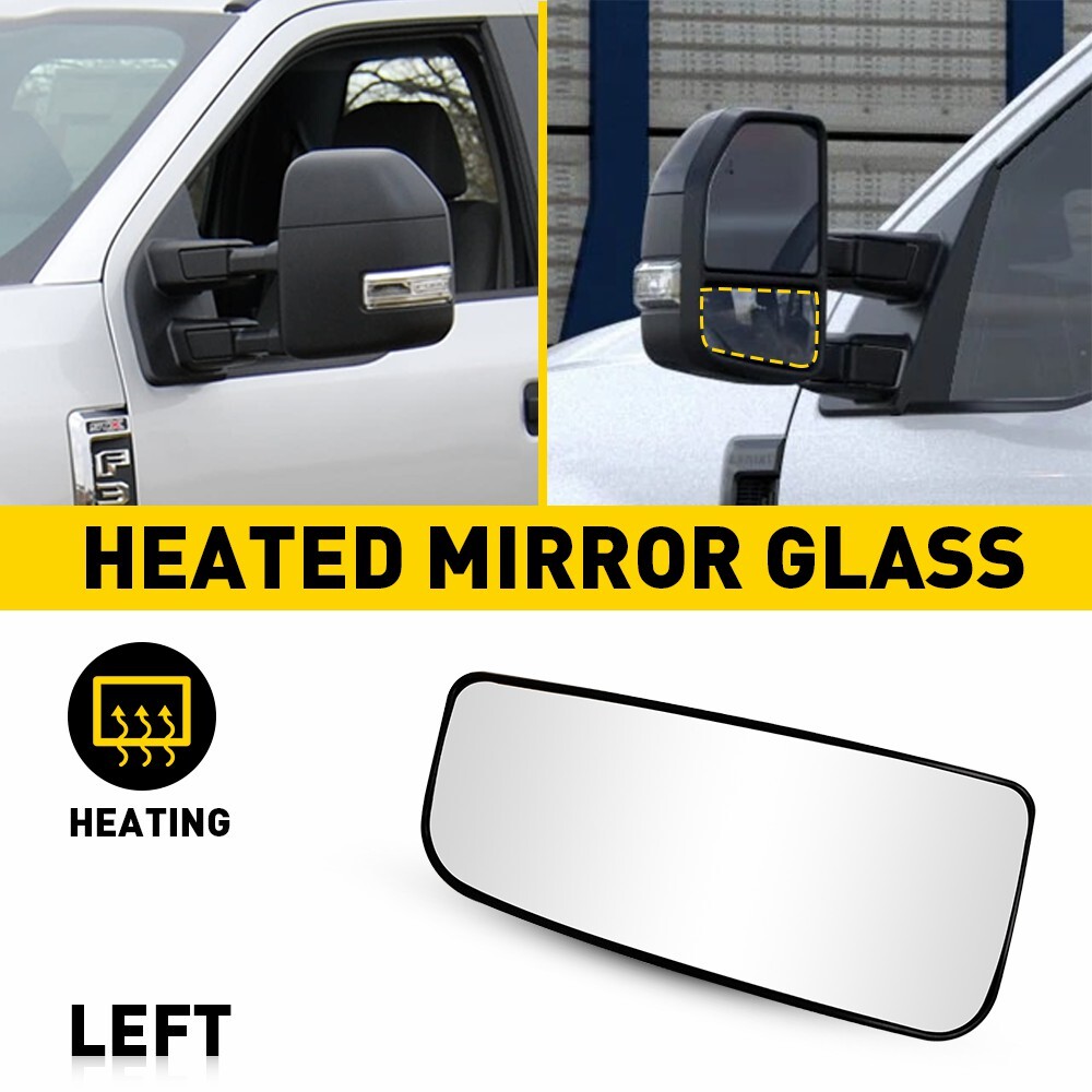 Heated Lower Towing Mirror Glass for 15-21 F150 17-22 Super Duty Driver Side