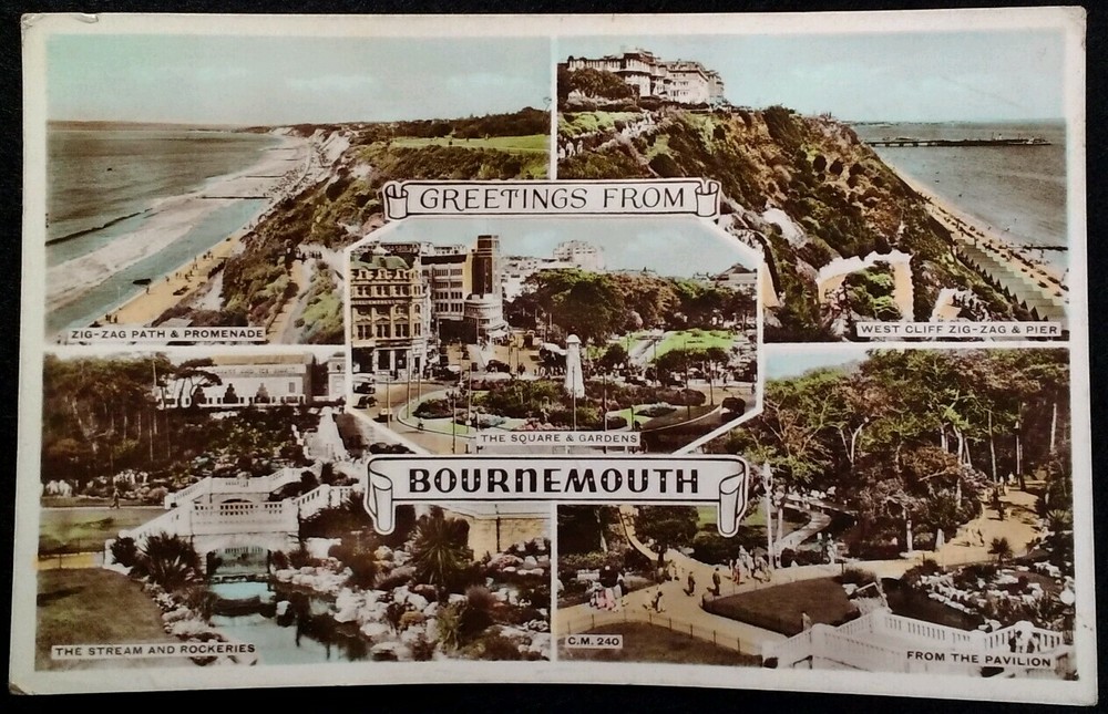 RPPC Bournemouth UK Postcard Early 1900s Rare VHTF Dorset England Zig Zag Pier