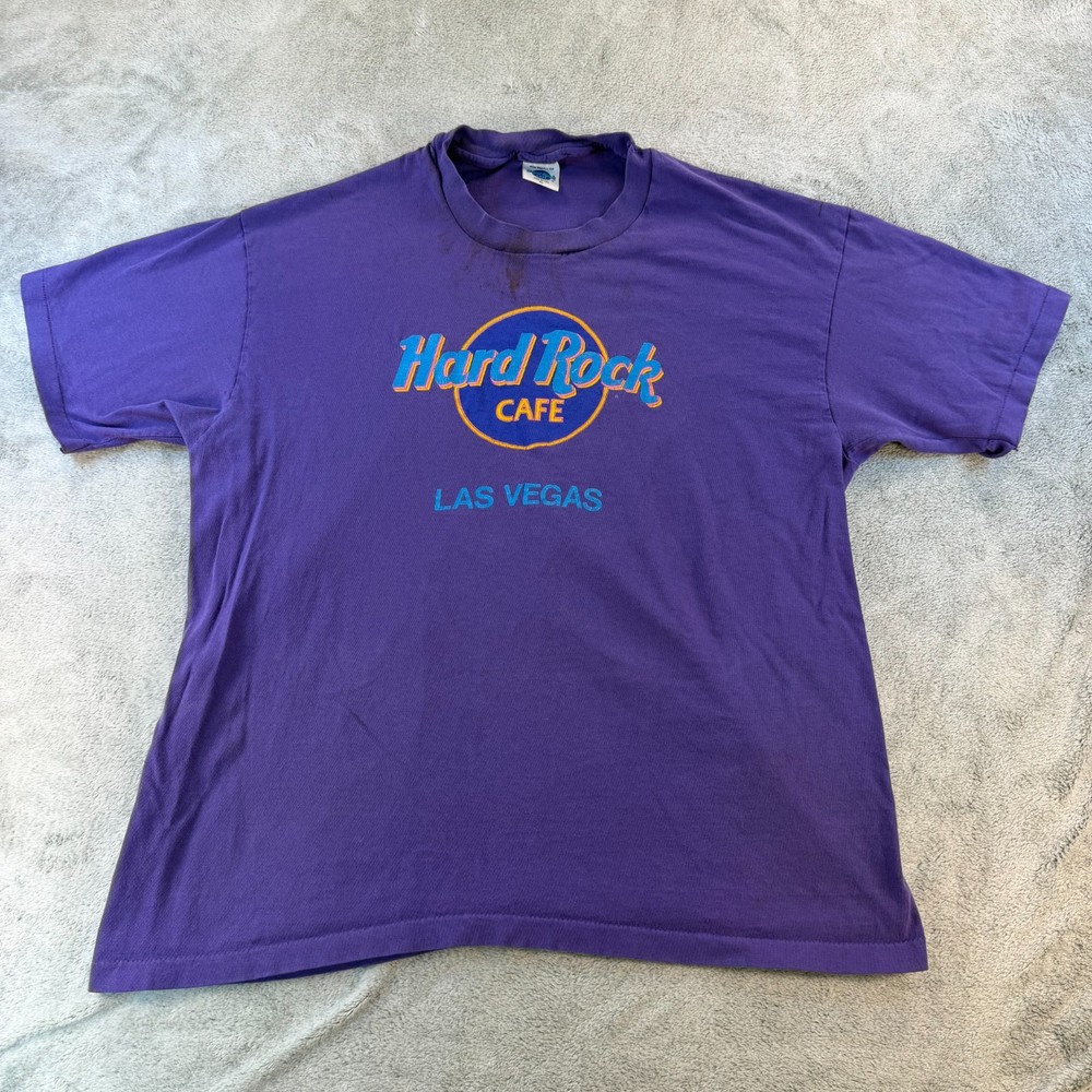Hard Rock Cafe Las Vegas T Shirt Mens XL USA Single Stitch Purple