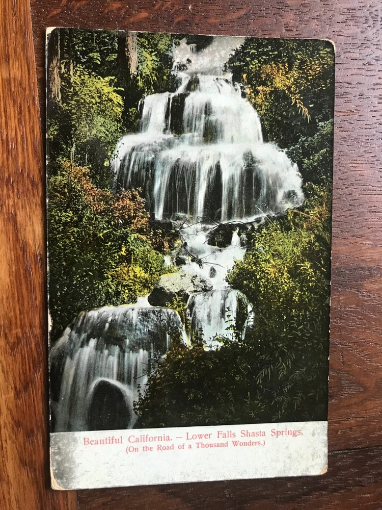 Lower Falls Shasta Springs California Waterfall Postcard