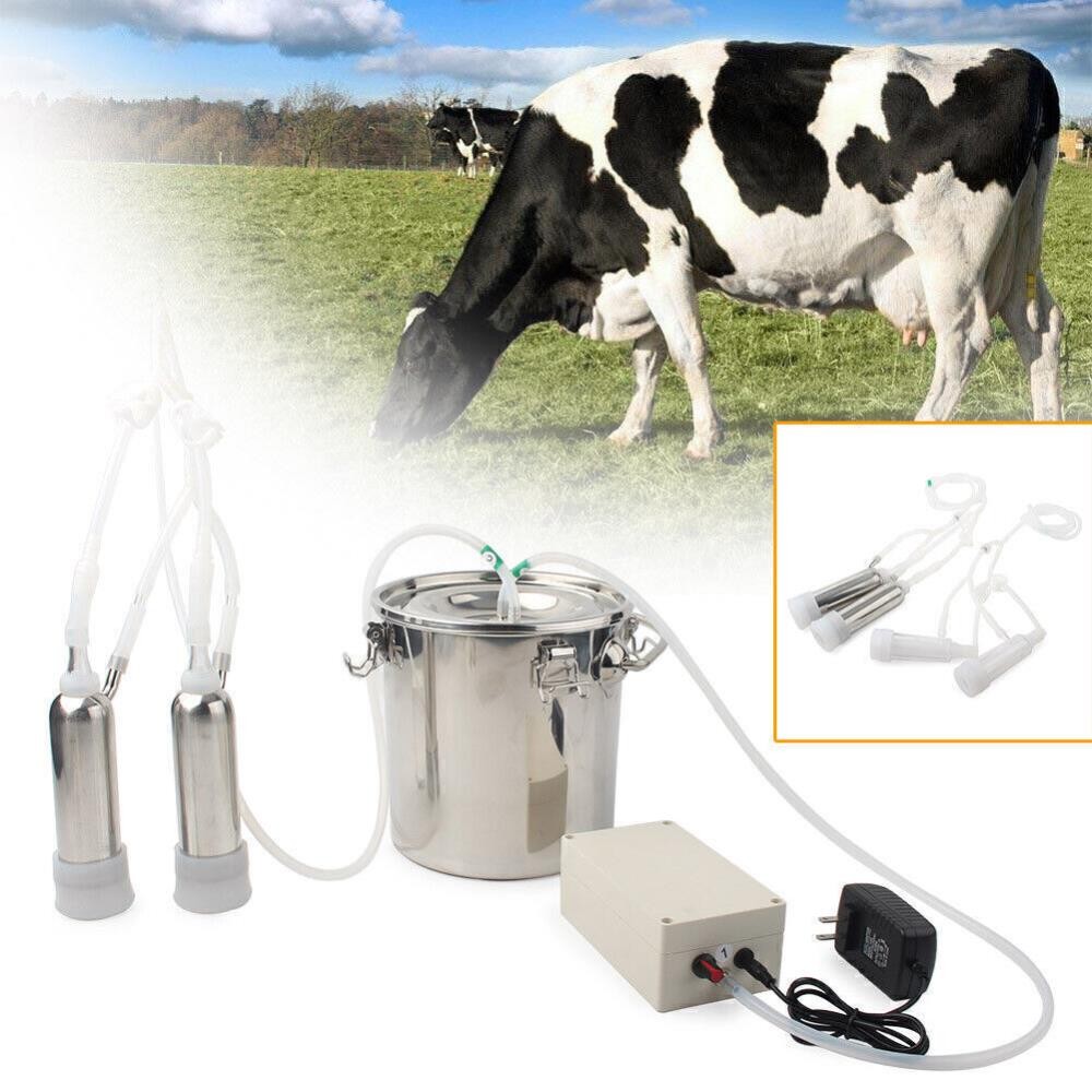 5L Vacuum Pump Electric Milking Machine Cow Goat Milker Stainless Steel ]