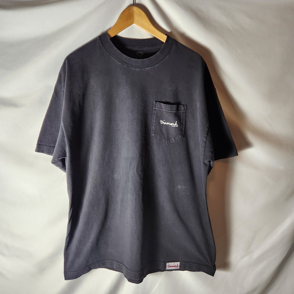Diamond Supply Co. Pocket T-Shirt Mens XL Black Short Sleeve Skateboarding Tee