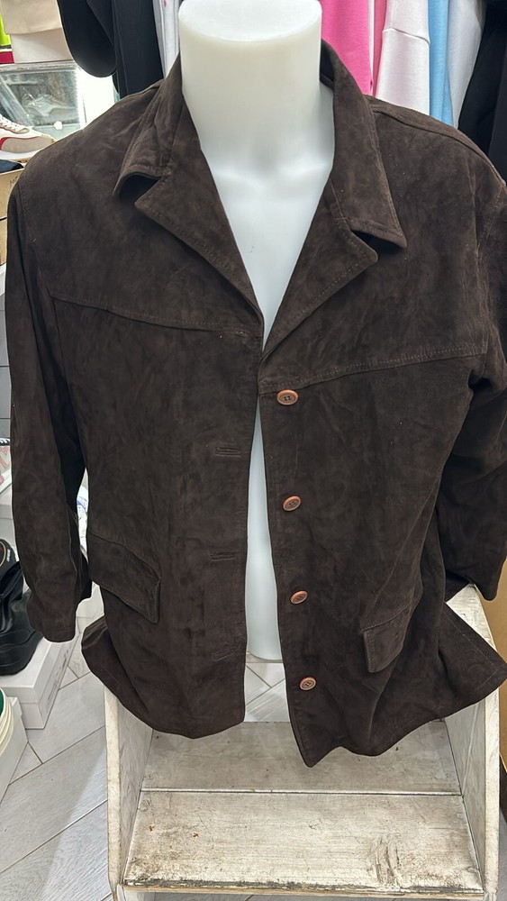 Vintage Brown Genuine Leather Jacket for Women Size 46 LLD249