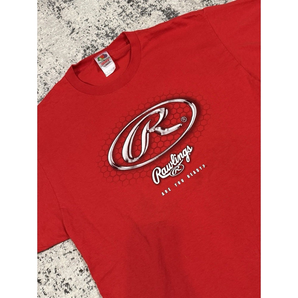Y2K Rawlings Big Red Machine T Shirt Mens Large Red Baseball Graphic Tee
