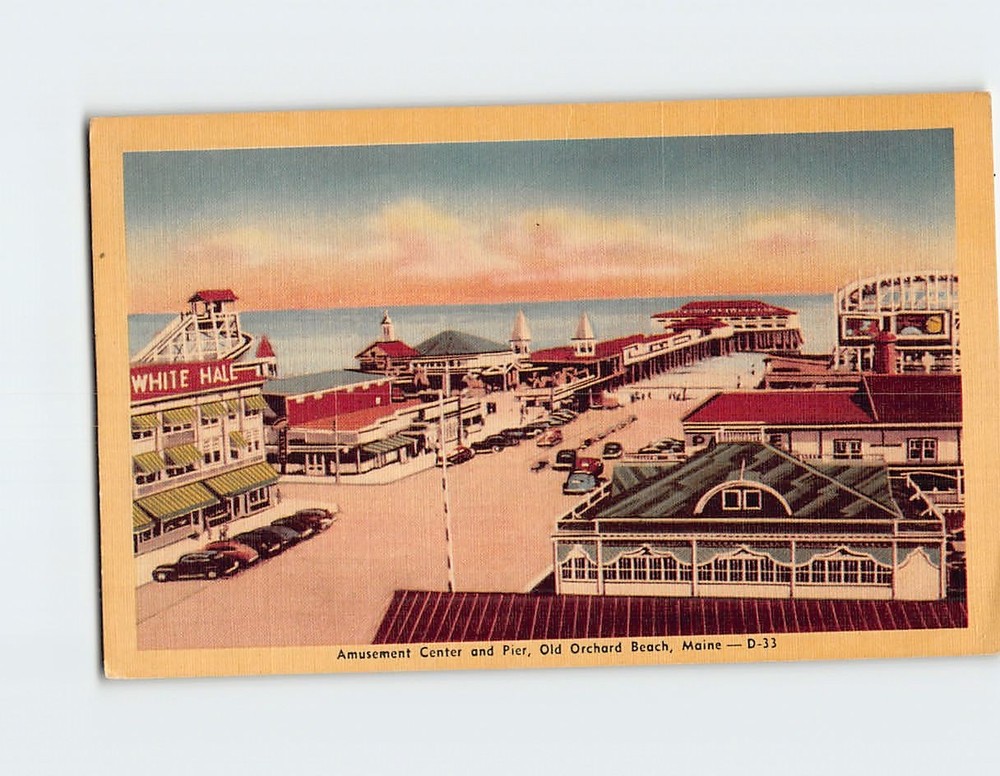 Postcard Amusement Center and Pier Old Orchard Beach Maine USA