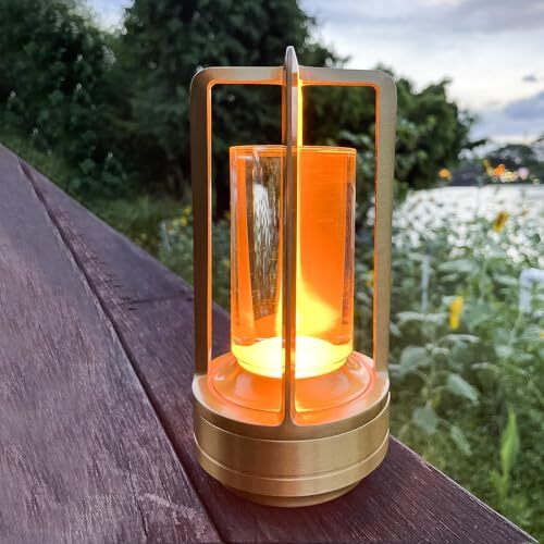 Gold Cordless LED Desk Lamp with Rechargeable Battery Portable Table Light