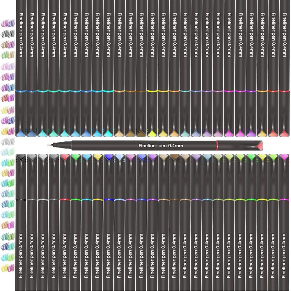 50 Colors Journal Planner Pens, Colored Fine Point Markers Drawing Pens Porou...