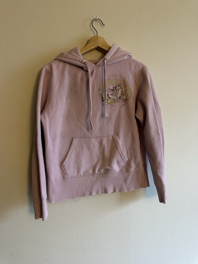 Y2K Roxy Baby pink heart hoodie Size Medium Women’s Vintage