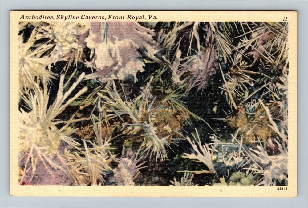 Front Royal, VA-Virginia, Anthodites, Skyline Caverns Vintage Souvenir Postcard