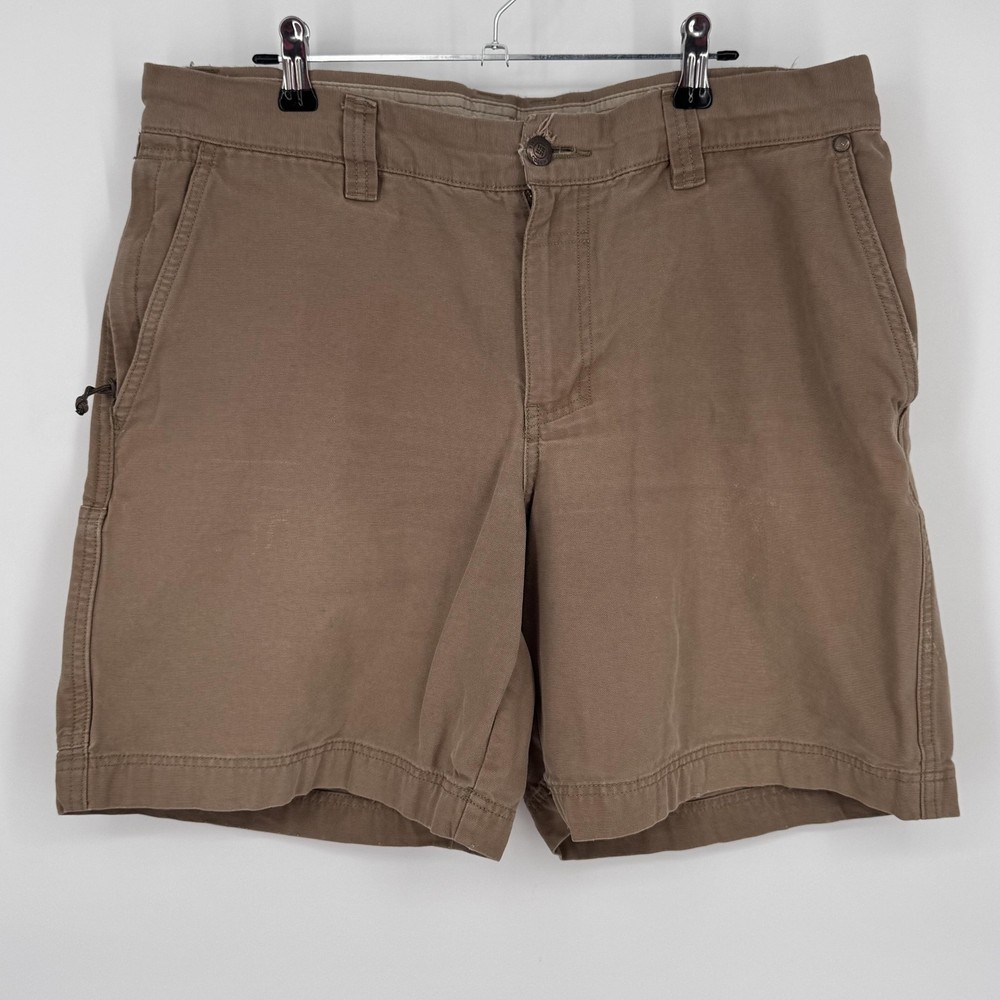 Columbia Chino Shorts Mens 34 Brown Canvas Utility Pockets Outdoor Hiking