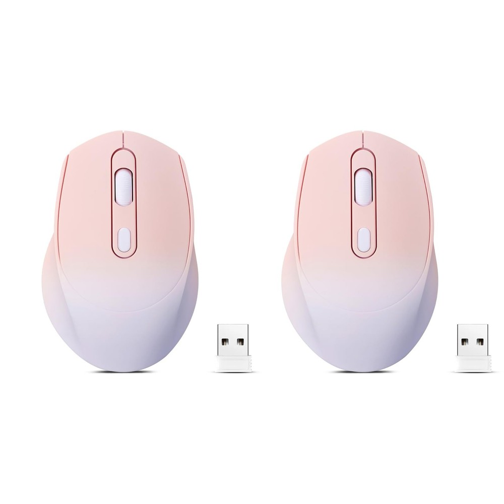 2 Pack Gradient Bluetooth Mouse Rechargeable Silent Dual Mode Wireless