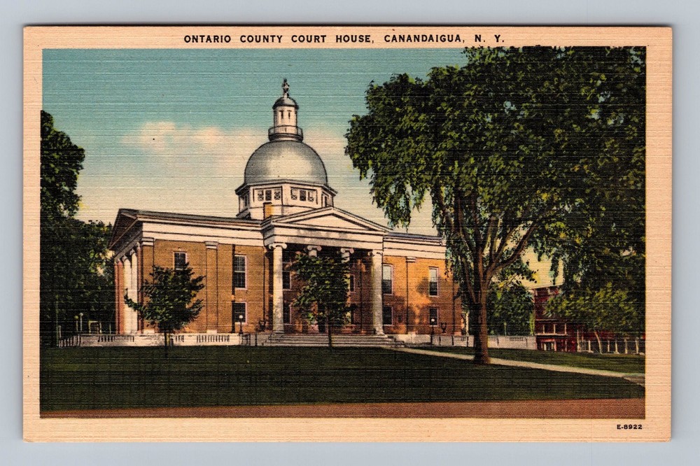 Canandaigua NY-New York Ontario County Court House Vintage Postcard Standard PC