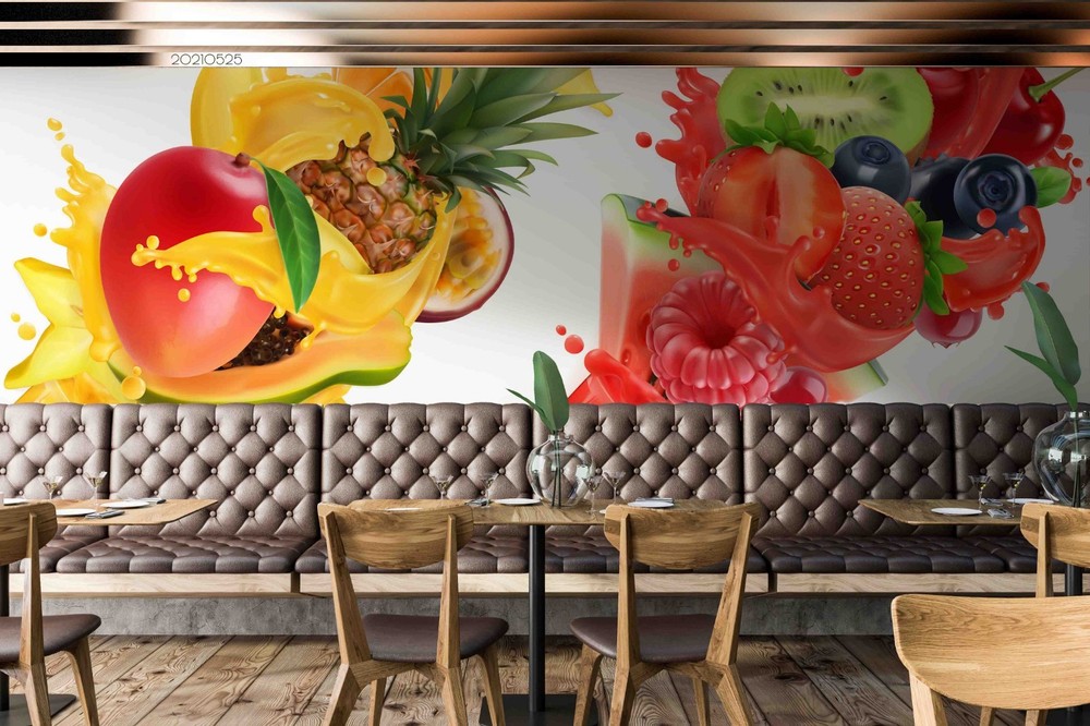3D Fruit Juice Illustration Wall Murals Wallpaper Murals Wall Sticker 2