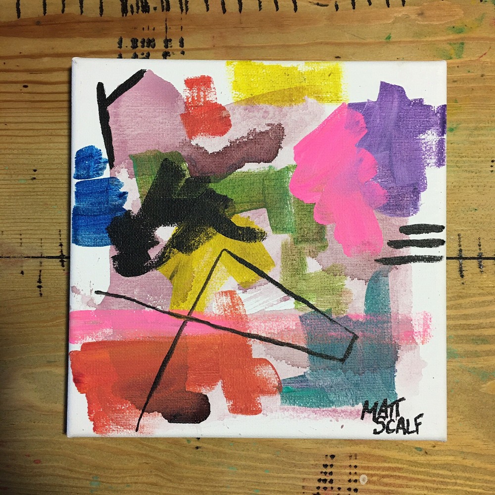 Matt Scalf 8x8 CANVAS Abstract Contemporary Graffiti Modern Home Decor Wall Art-image