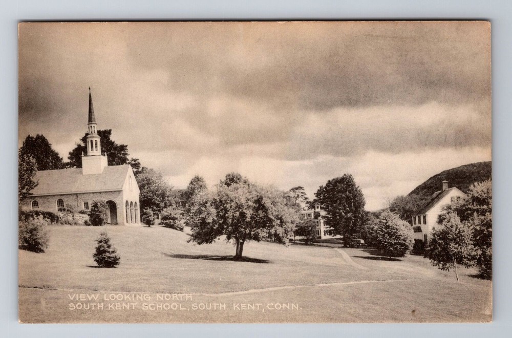 South Kent CT-Connecticut, Looking North South Kent School, Vintage Postcard