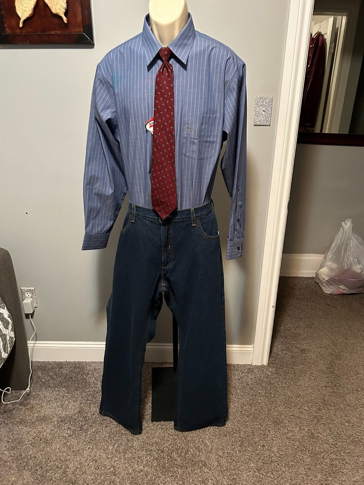 BERKLEY JENSEN DARK DENIM 5 POCKET STYLE FLEECE LINED CARPENTER JEANS 40/30 NWT