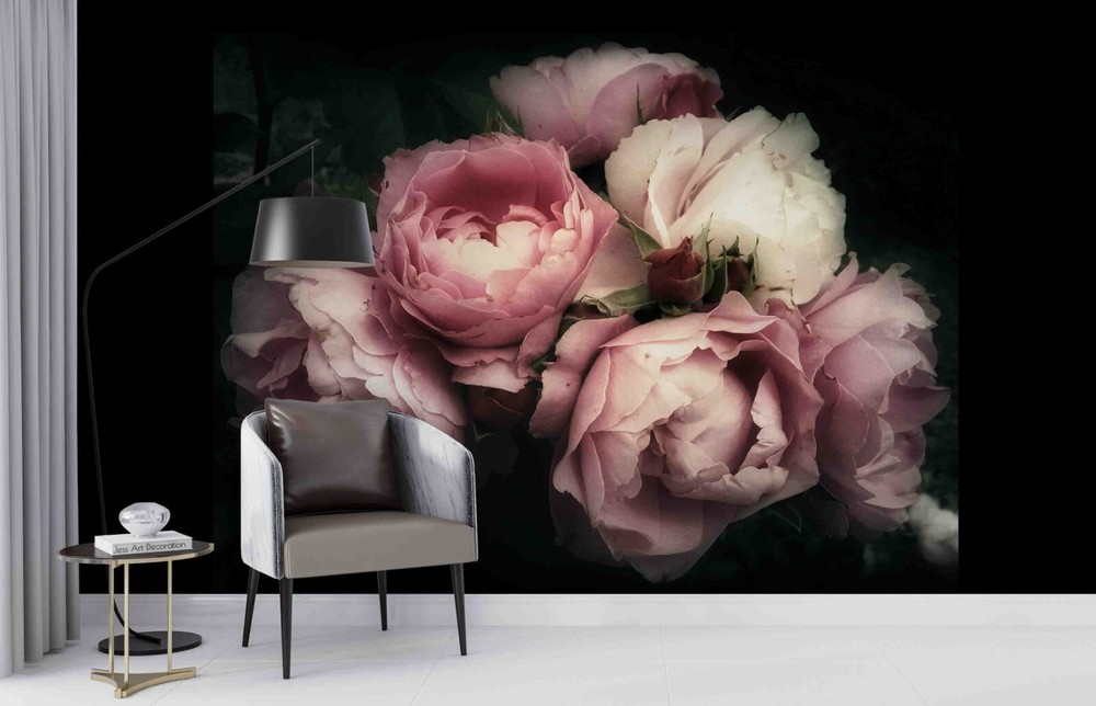 3D Pink Peony Floral Wall Murals Wallpaper Murals Wall Sticker Wall