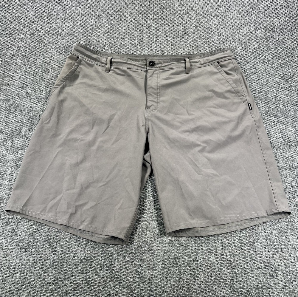 O'neill Hybrid Board Shorts Mens 40 Gray Heather Stretch Drawstring Chino Beach