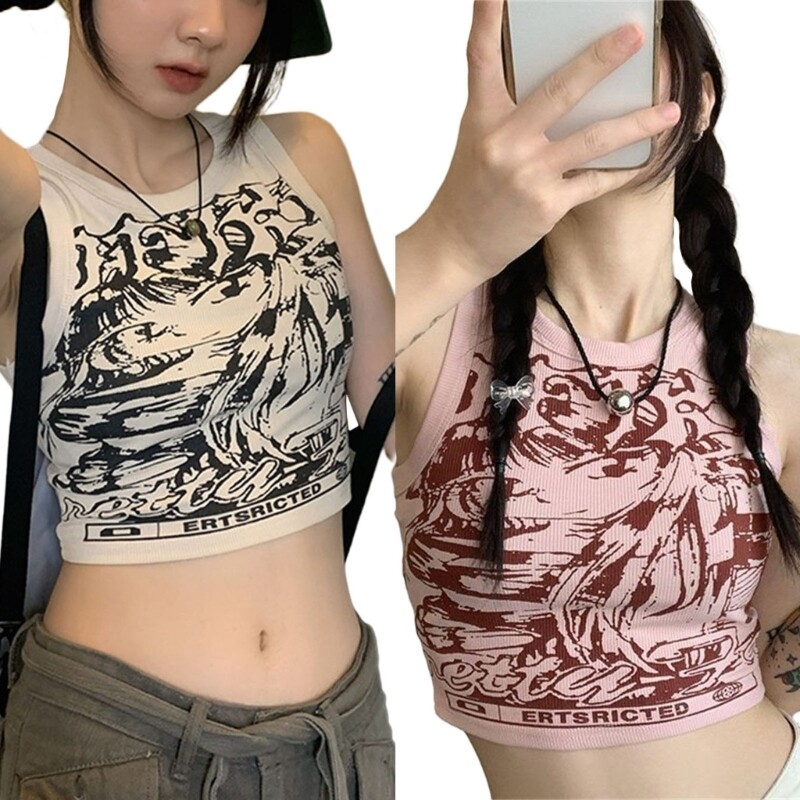 Womens Summer Cami Top Shirt Casual Fitted Sleeveless Vests Crop Top