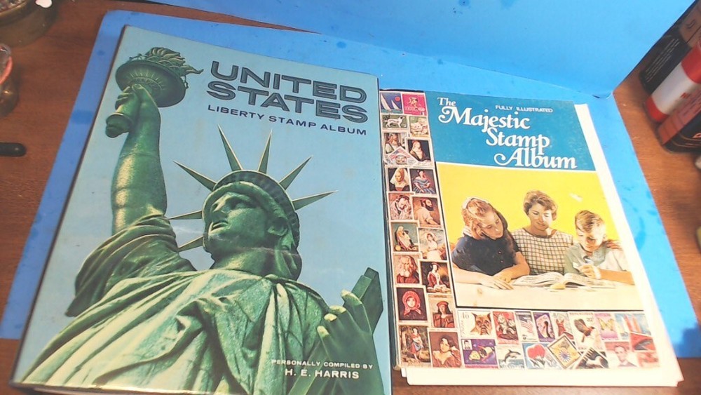 Vintage-2- Stamp Albums With- 345- & 500 --Various Stamps-World wide