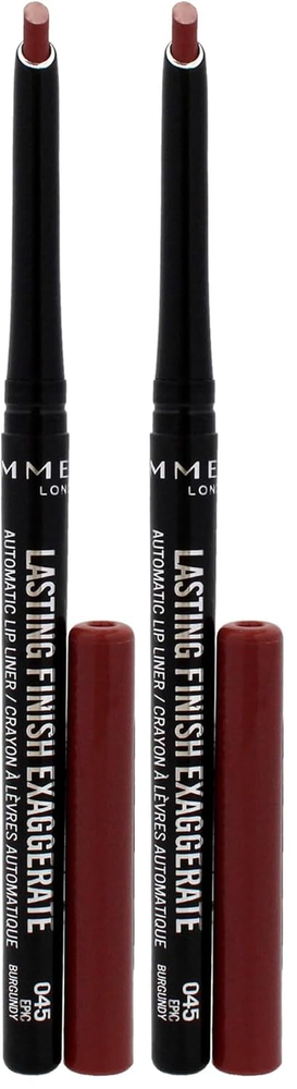 Lasting Finish Exaggerate Automatic Lip Liner, 45 Epic Burgandy (Pack of 2)