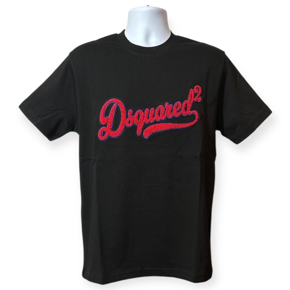 Dsquared2 Black Logo T-Shirt Crew Neck Short Sleeve Mens Sizes S-2XL 100% Cotton