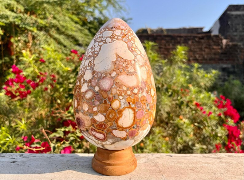 200mm Natural Pink Cobra Jasper Stone for Chakra Healing & Metaphysical Energy