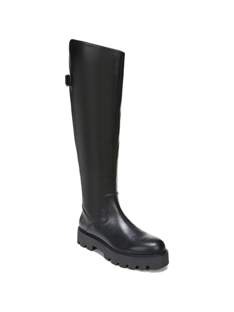 FRANCO SARTO Womens Black Wide Calf Balinboot Leather Riding Boot 6.5 M WC