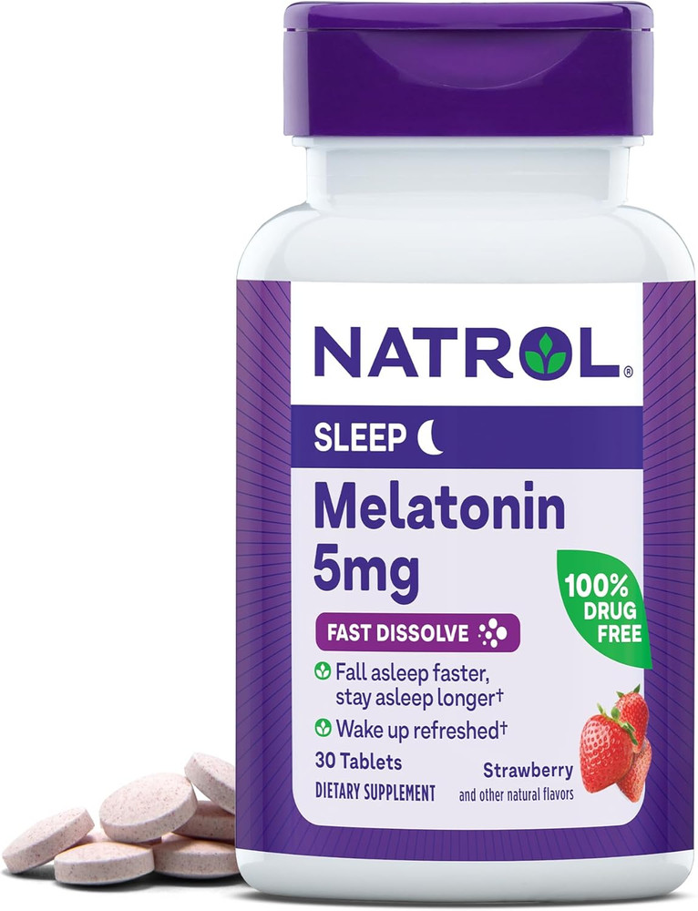 Melatonin Fast Dissolve Tablets, Helps You Fall Asleep Faster, Stay Asleep Longe