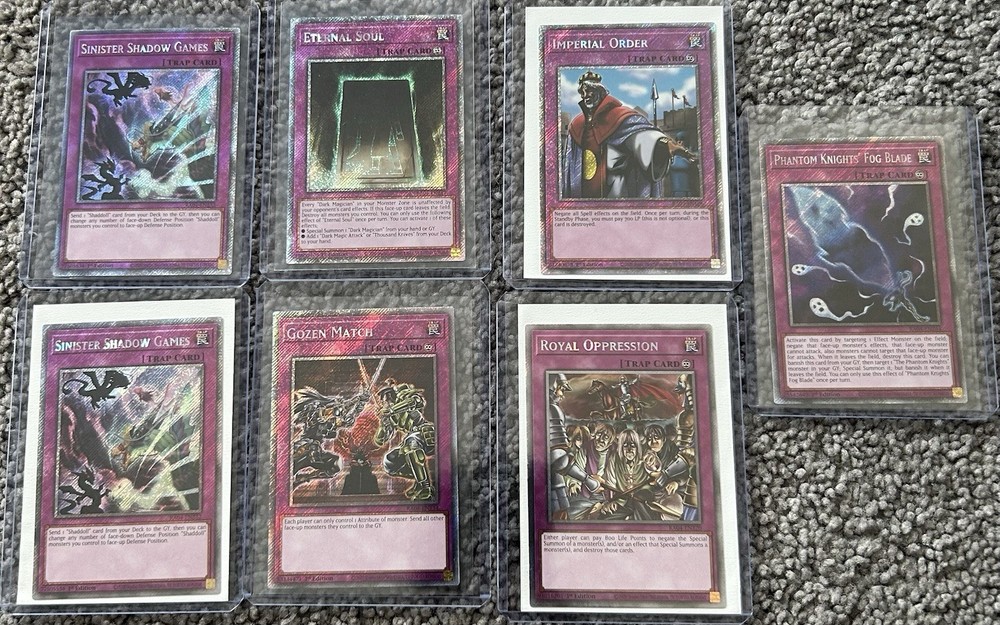 Yugioh Platinum Secret Rare Lot of 7 Trap Cards