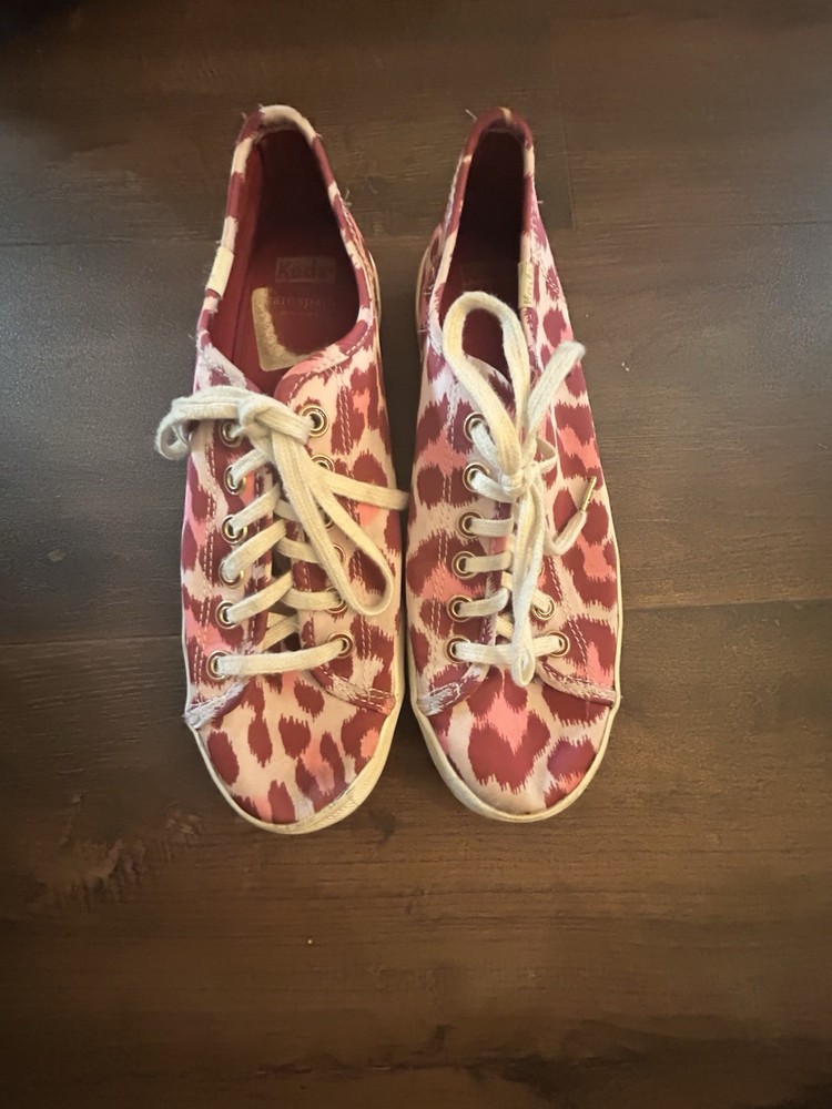 KATE SPADE Keds Pink Leopard Print Sneakers Sz 8.5