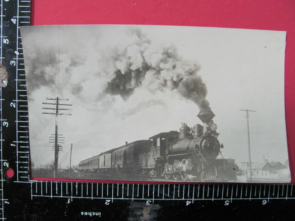 UNION PACIFIC RAILROAD LOCOMOTIVE w PASSENGER TRAIN B&W 5x7 PHOTO FULL STEAM