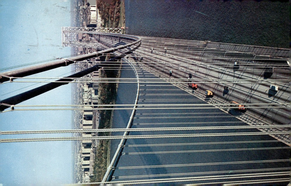 1950s George Washington Bridge New York City NY Plastichrome View Postcard