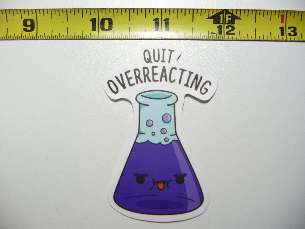 Funny Overreacting Beaker Chemistry Sticker for Teachers and Students