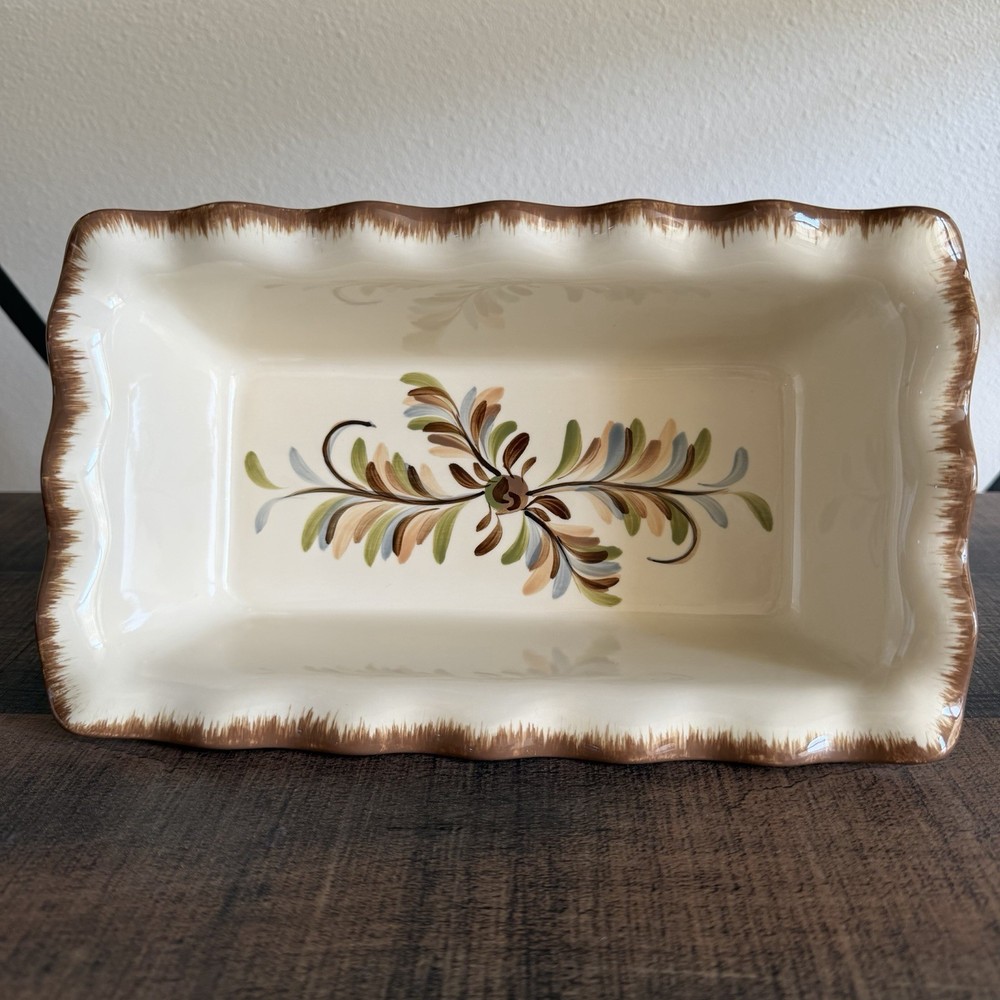 Gail Pittman Southern Living Stoneware Bread Baking Pan Dish Alfresco EUC