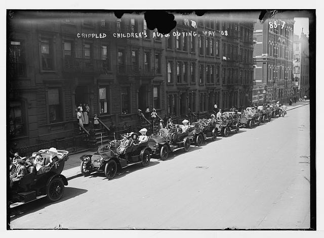 Photo:Auto rides for crippled children,New York,NY,automobiles,May 25,1908