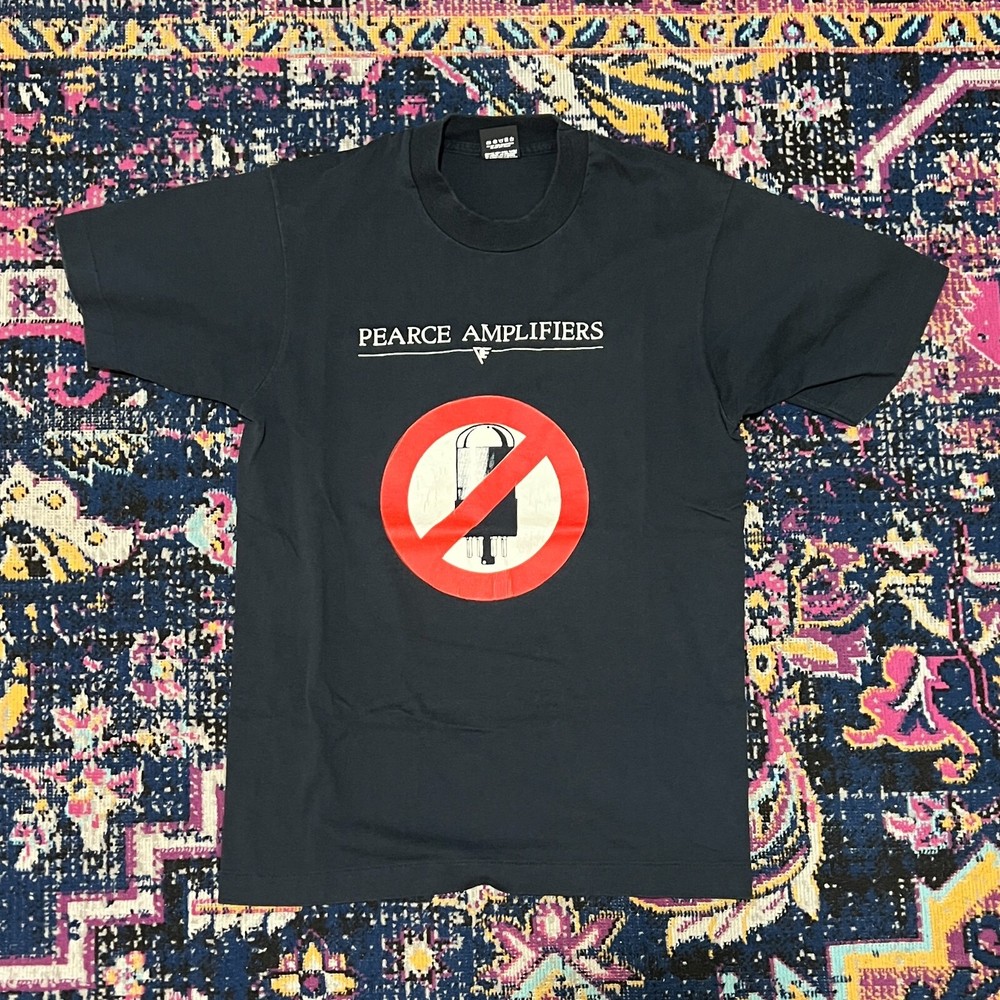 Vintage Pearce Amplifiers Black T-Shirt Screen Stars Design Mens Medium  
