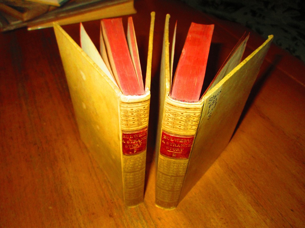 A STRANGE STORY Bulwer-Lytton 1861  Bernhard Tauchnitz RARE paper vellum binding