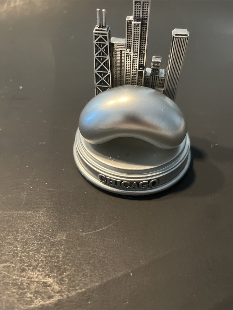 Chicago Bean and Skyline Pewter-Look Paper Weight - 3 1/2 in.