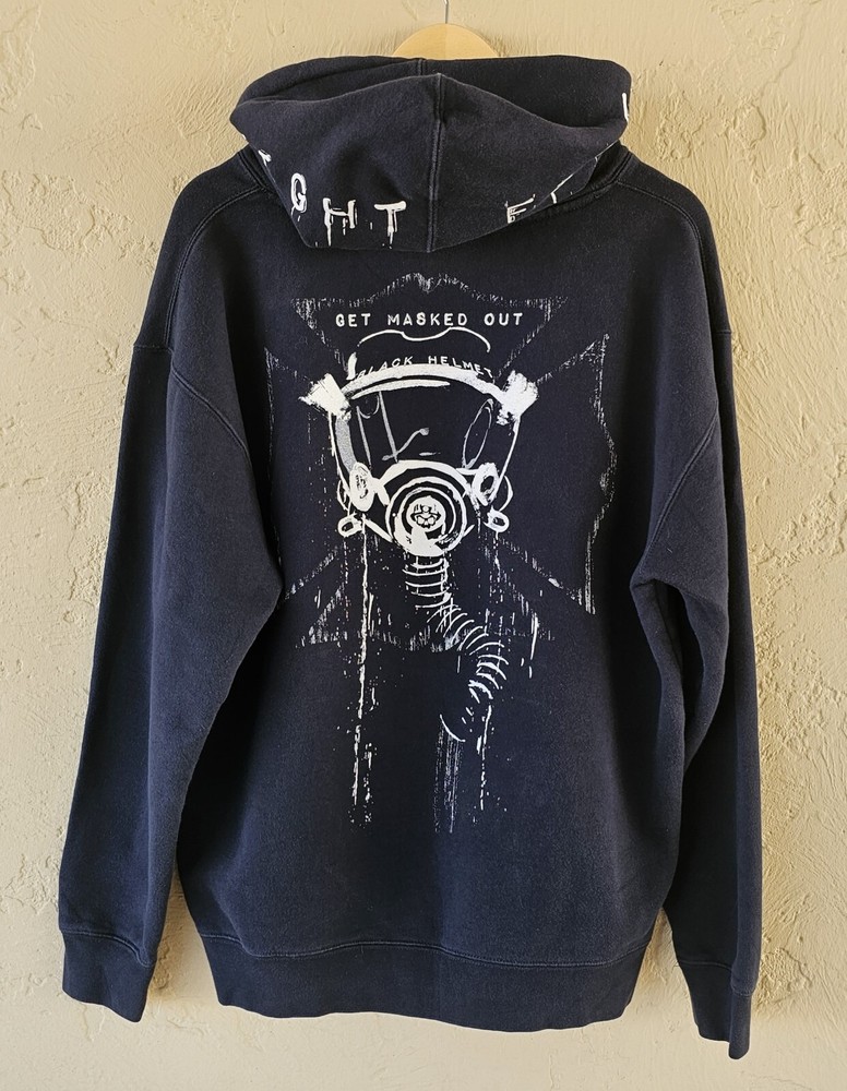 Dorohedoro Style Y2K FIRE FIGHT Firefighter GET OUT Gas Mask Hoodie Large L EUC