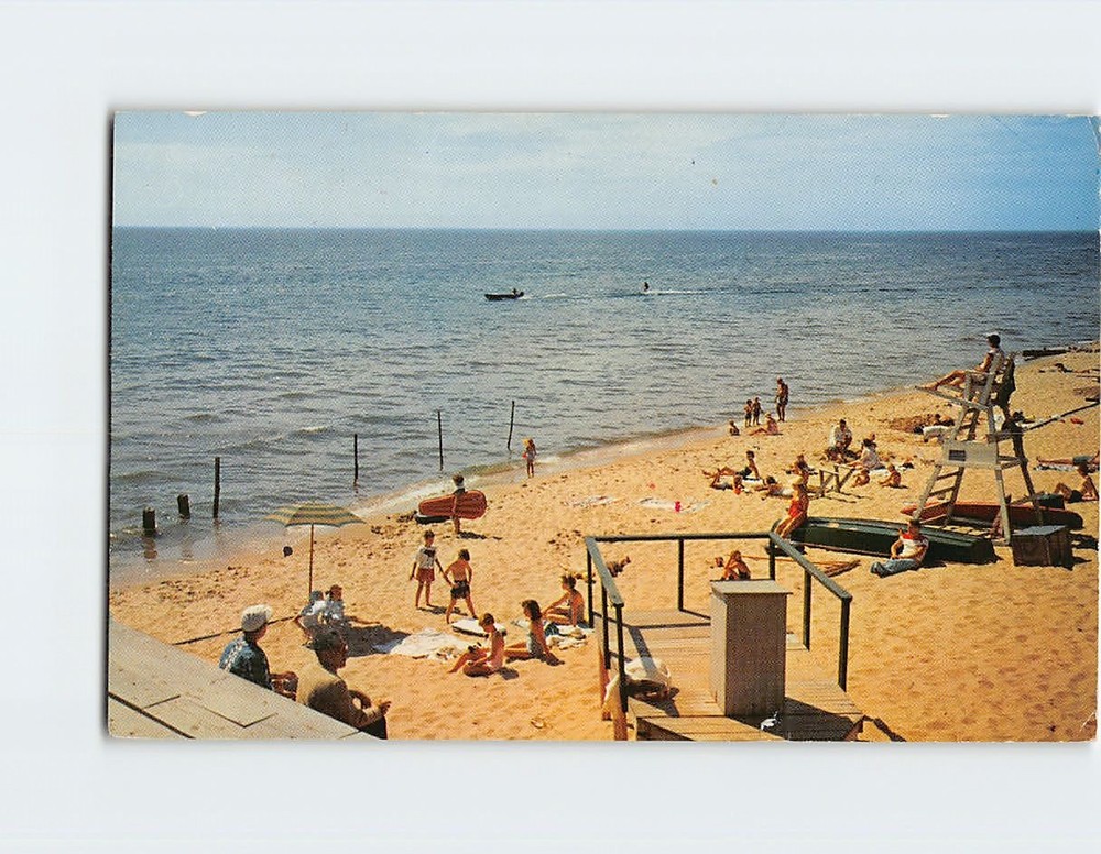 Postcard Epworth Heights Hotel Beach Ludington Michigan USA