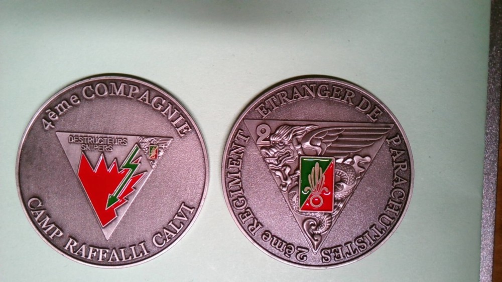 CHALLENGE COIN EXTREME RARE SER #27/50 FRENCH FOREIGN LEGION CAMP RAFFALLI CALVI